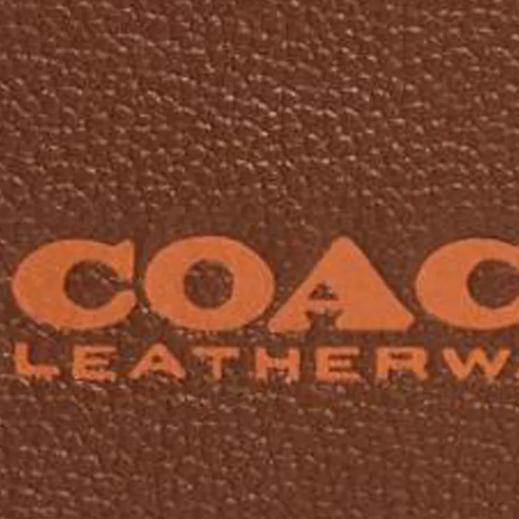 COACH Card Case Glossy Pebbled Leather Card Holder Wallet Small Size Women's Dark Brown-2