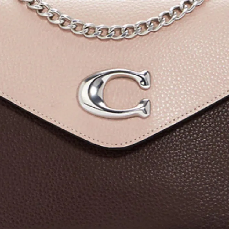 COACH Tammie Snakeskin Print Leather Envelope Bag Shoulder Bag Crossbody Bag Medium Size Women's Cranberry-3