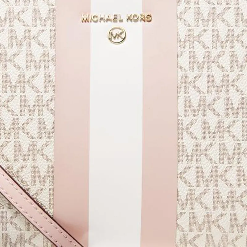 MICHAEL KORS Coated Canvas Wrist Bag Clutch Medium Size Women's Pink-4