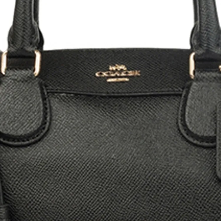 COACH Bennett Leather One Shoulder Boston Bag, Crossbody Handbag Small Size Women's Black-3