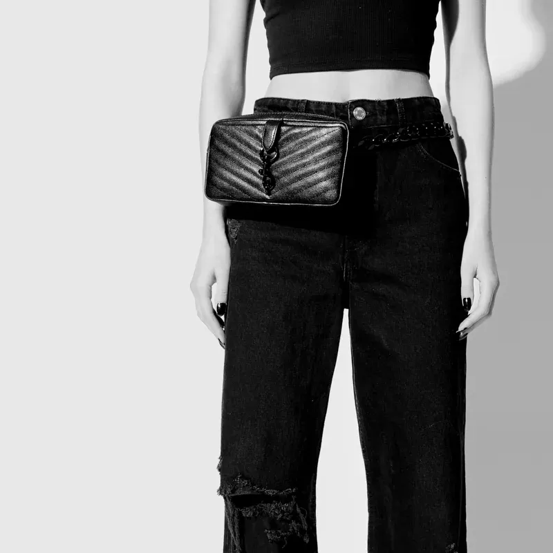 REBECCA MINKOFF Genuine Leather Fanny Pack Women's Black-5