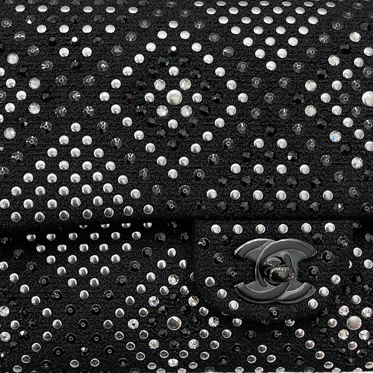 CHANEL 22PClassic Flap CF Woolen Flap Bag, Crossbody Bag, Shoulder Bag Medium Size Women's Black-3