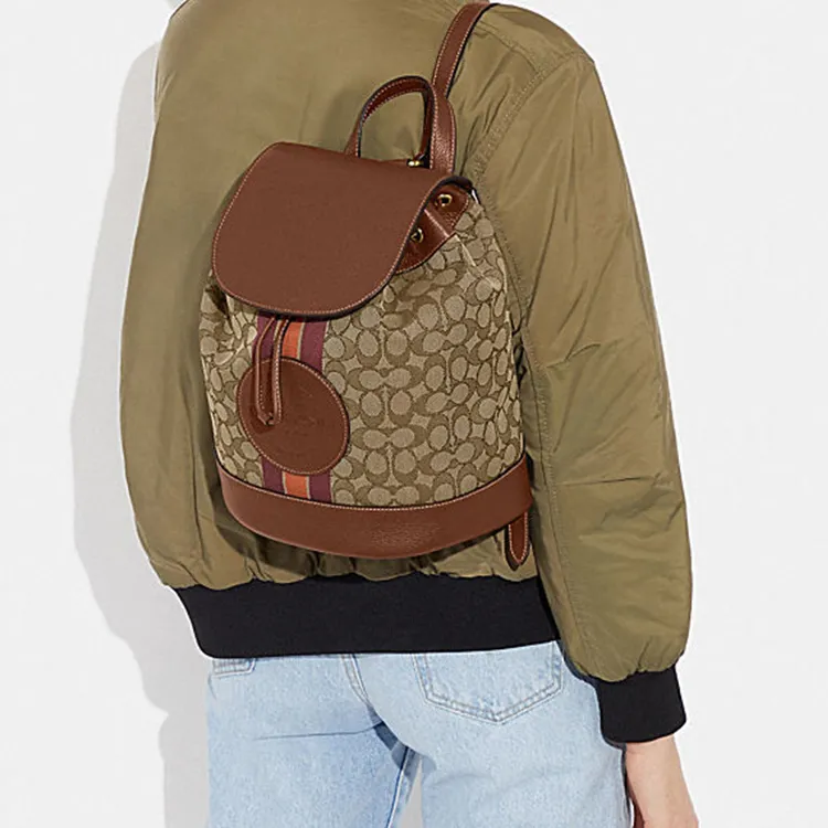 COACH Dempsey 26 Signature Jacquard Stripe Backpack-3