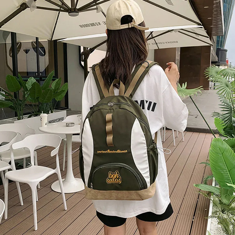 KAMLUI Nylon Backpack Unisex Army Green/Black-1