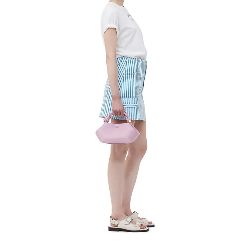 GANNI Recycled Leather Handbag Women's Cherry Blossom Pink-6