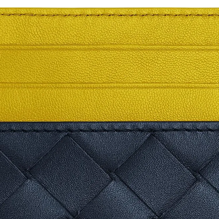 Bottega Veneta Cow Leather Card Holder Men's Space Gray/Blossom Pink Yellow-3
