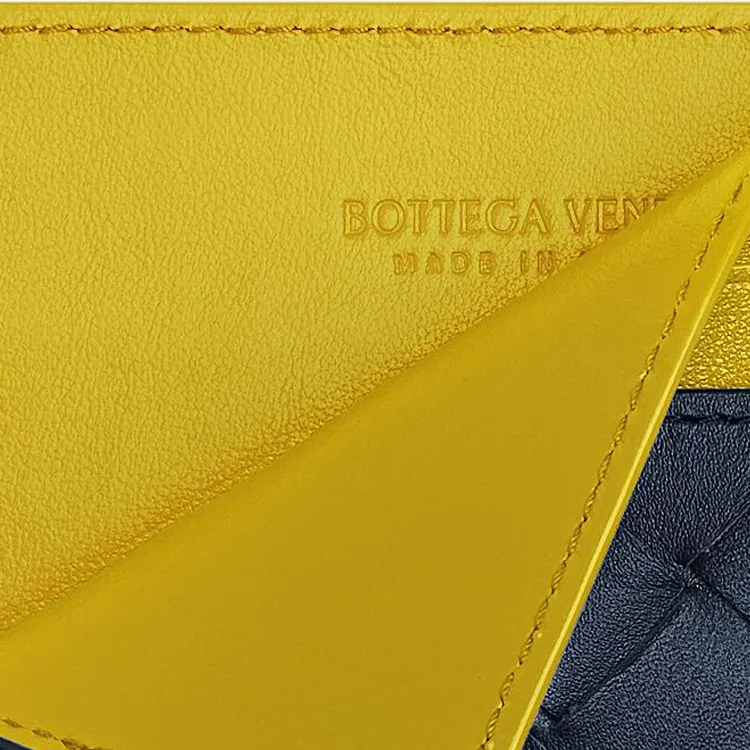 Bottega Veneta Cow Leather Card Holder Men's Space Gray/Blossom Pink Yellow-4