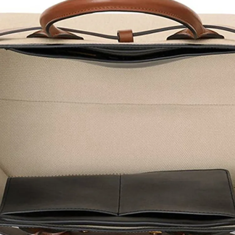 Burberry Cow Leather Tote Bag Shopping Bag Handbag Women's Beige Yellow-6