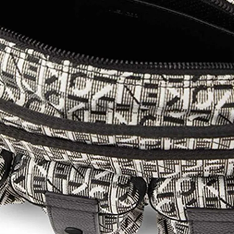 KENZO Polyester Messenger Bag Shoulder Bag Crossbody Bag Men's Gray & Black-3