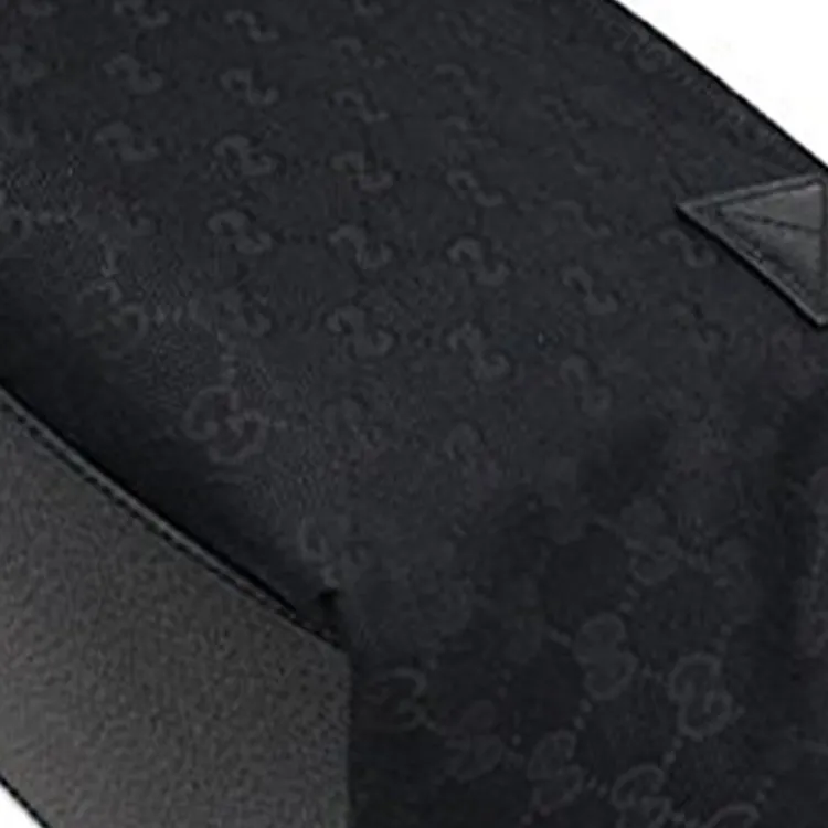 GUCCI Canvas With Leather Dumpling Bag Tote One Shoulder Handbag Large Size Women's Black-4