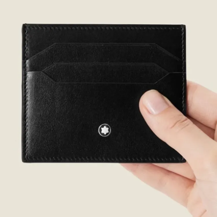 MONTBLANC Meisterstuck Cow Leather Card Slot Card Holder Men's Black-4