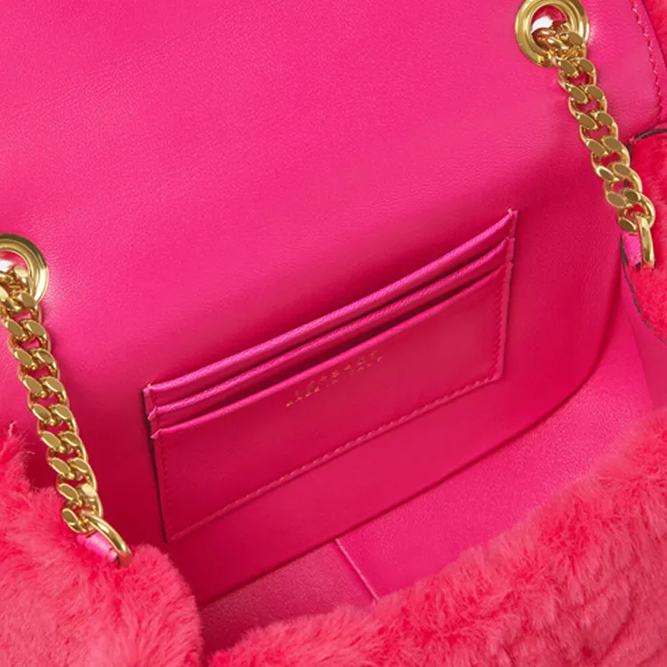 VERSACE Polyester Handbag Shoulder Bag Crossbody Bag Women's Pink-3