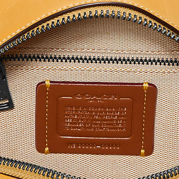 COACH Canteen Leather Round Shoulder Bag Crossbody Bag Small Size Women's Saffron-3