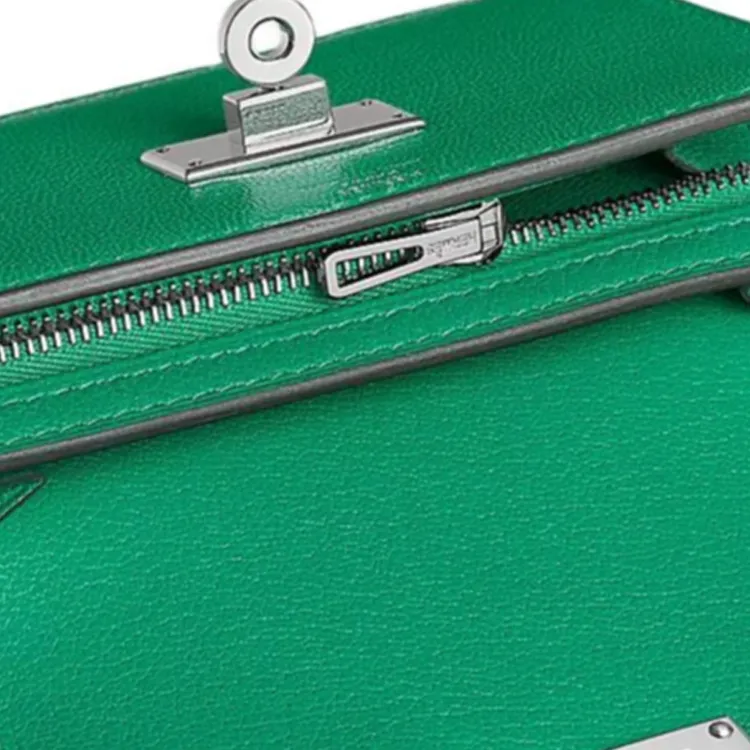HERMES Kelly Pocket Chamkila Goat Skin Wallet Women's 6W Menthe Mint Green-3