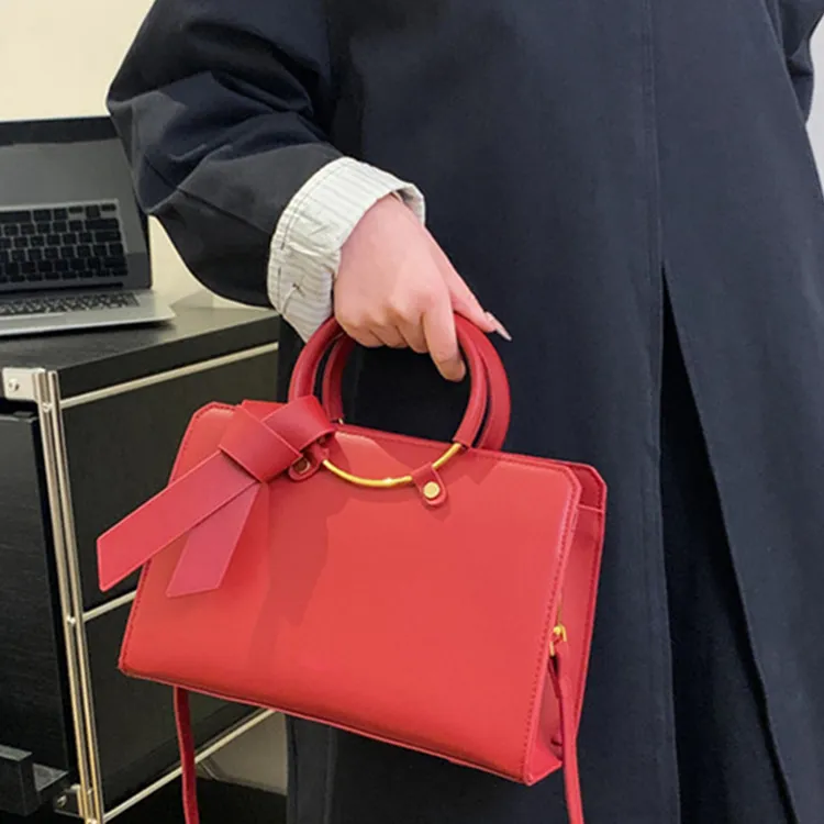 PINK·LAND PU Handbag Regular Women's Red/Black-4