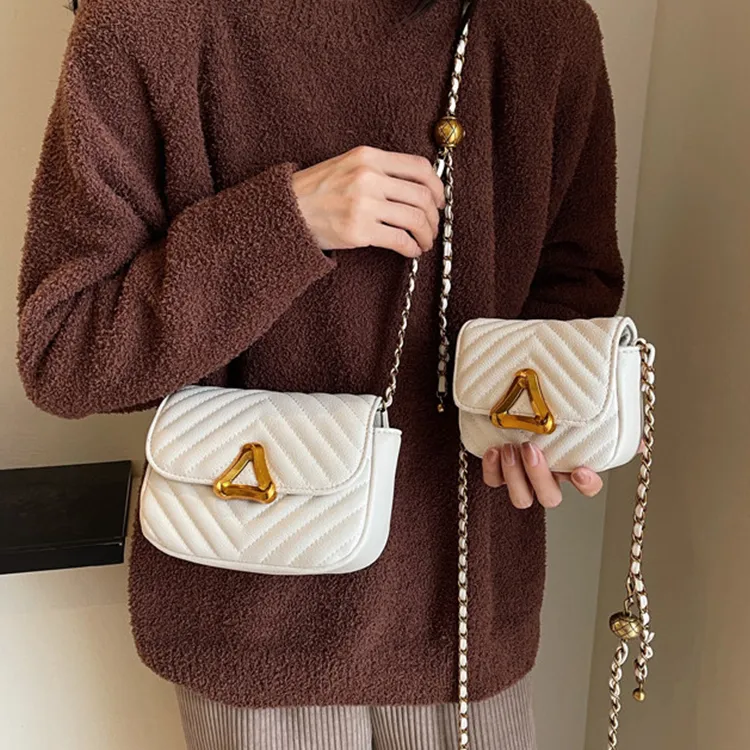 NOMK PU Small Square Bag Shoulder Bag Crossbody Bag Small Size Women's Red/Ecru/Black/Coffee-6