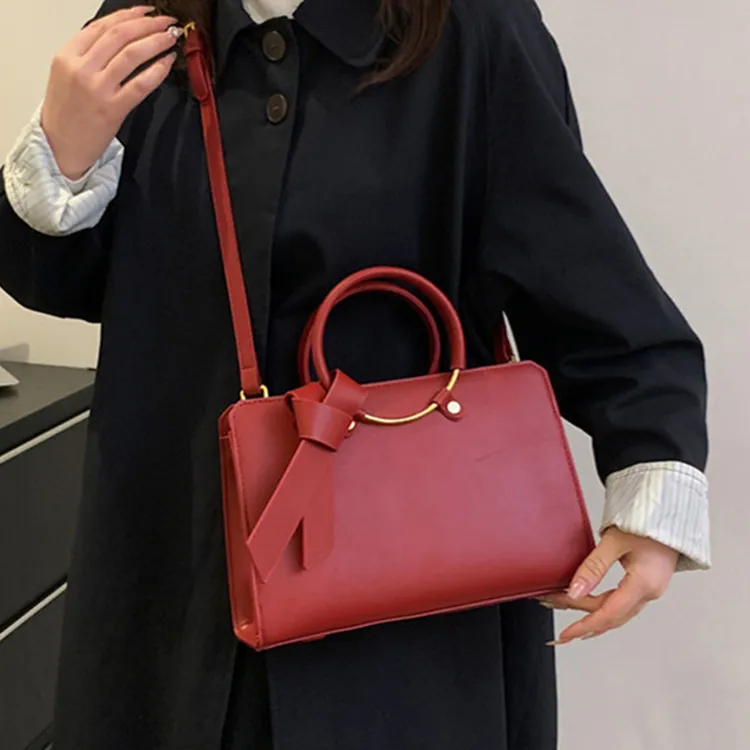 PINK·LAND PU Handbag Regular Women's Red/Black-2