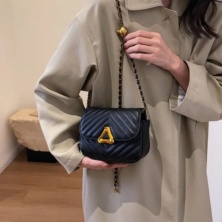 NOMK PU Small Square Bag Shoulder Bag Crossbody Bag Small Size Women's Red/Ecru/Black/Coffee-11