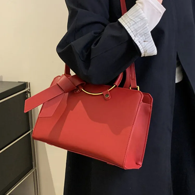 PINK·LAND PU Handbag Regular Women's Red/Black-6