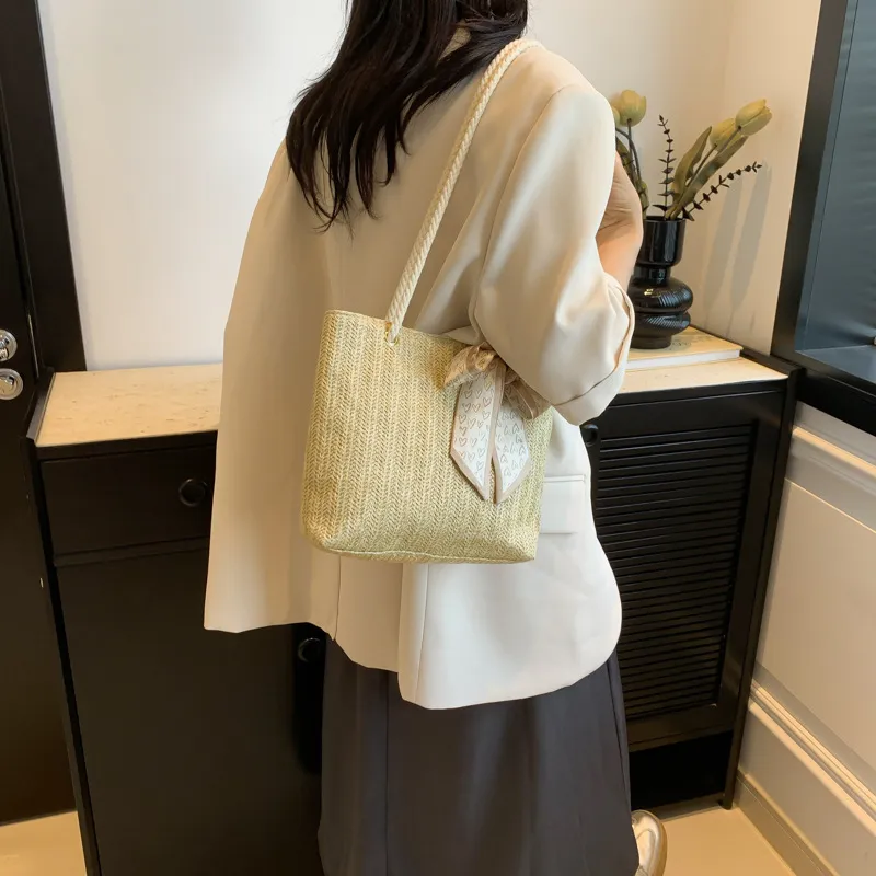S.REPHEN Straw Shoulder Bag Regular Women's _Nsec Khaki/Ecru-2