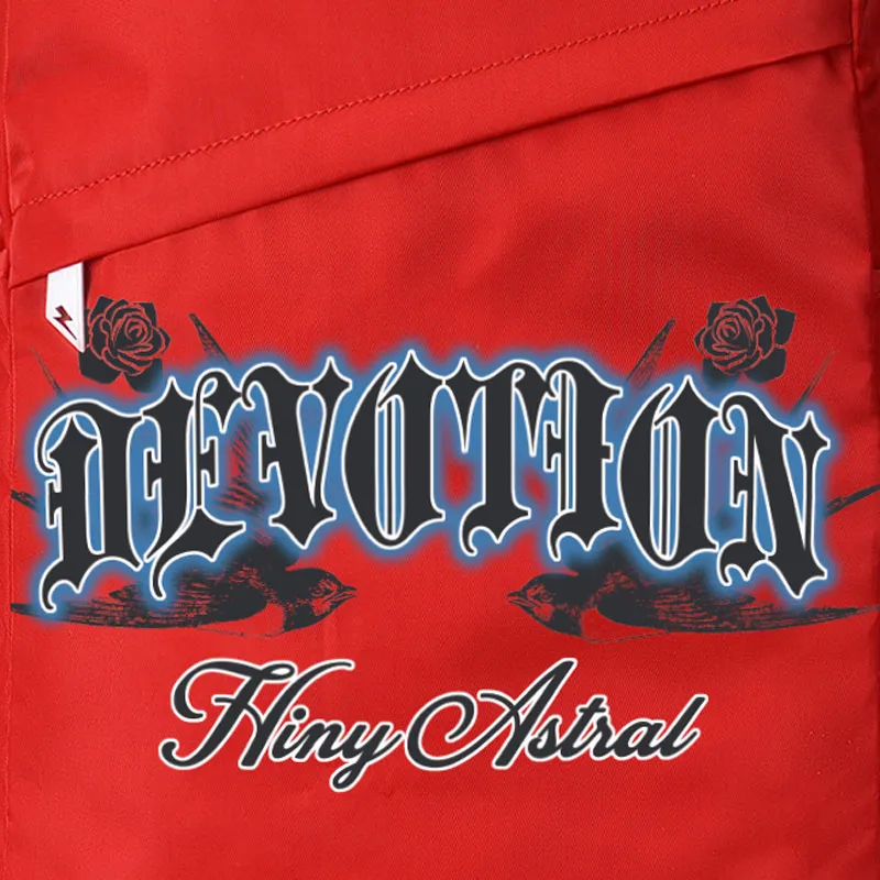 HINY Polyester Student Backpack Regular Unisex Red-5