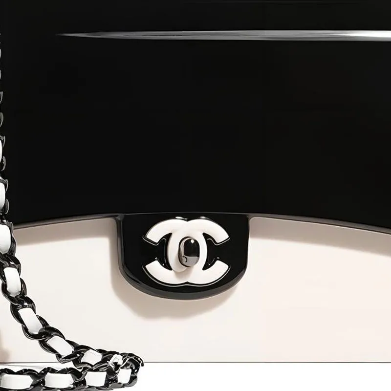CHANEL Alyx & Metal Shoulder Bag, Crossbody Bag Mini Women's Black White-4