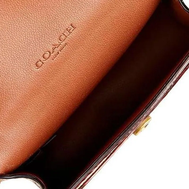 COACH Canvas With Leather Crossbody Bag Card Holder Women's Brown-3