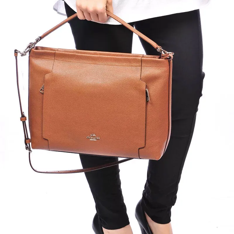 COACH Scout Leather One Shoulder Handbag Regular Women's Brown-4