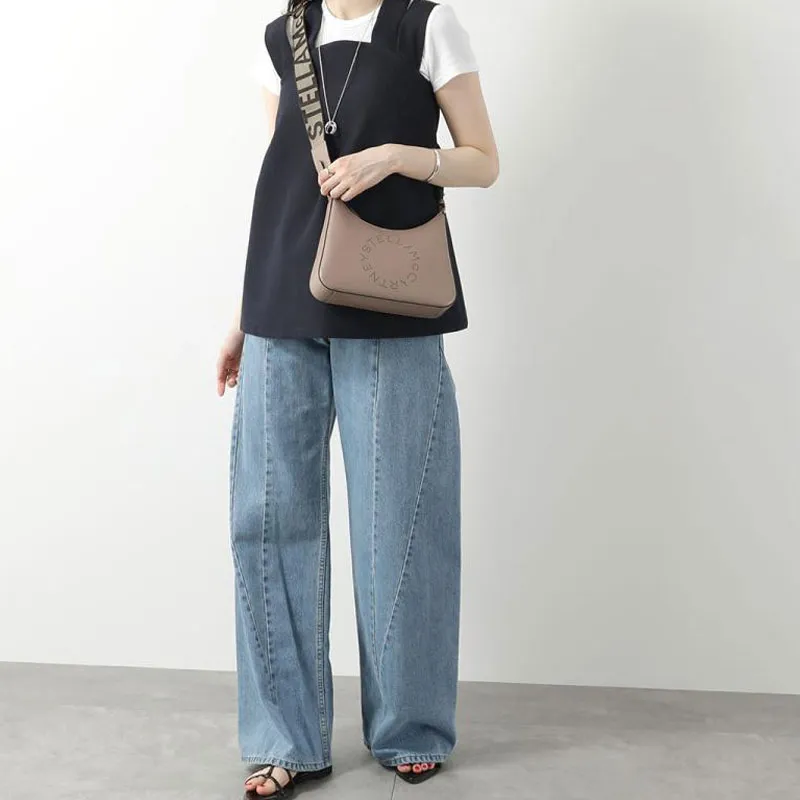 Stella McCartney Logo Perforated Zipped Shoulder Bag-4