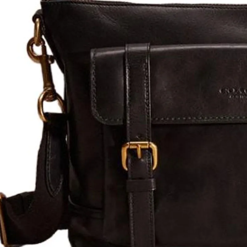 COACH Bleecker Calfskin Messenger Bag Shoulder Bag Crossbody Bag Men's Black-1