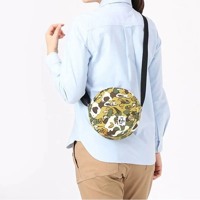 CHUMS Cotton Shoulder Bag, Crossbody Bag Regular Unisex Plane Tree Camouflage Pattern-3