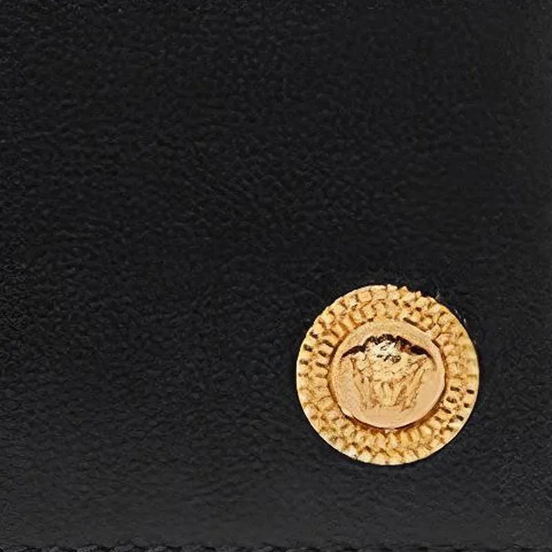 VERSACE MEDUSA BIGGIE Series Grained Calfskin Wallet Regular Men's Black-4