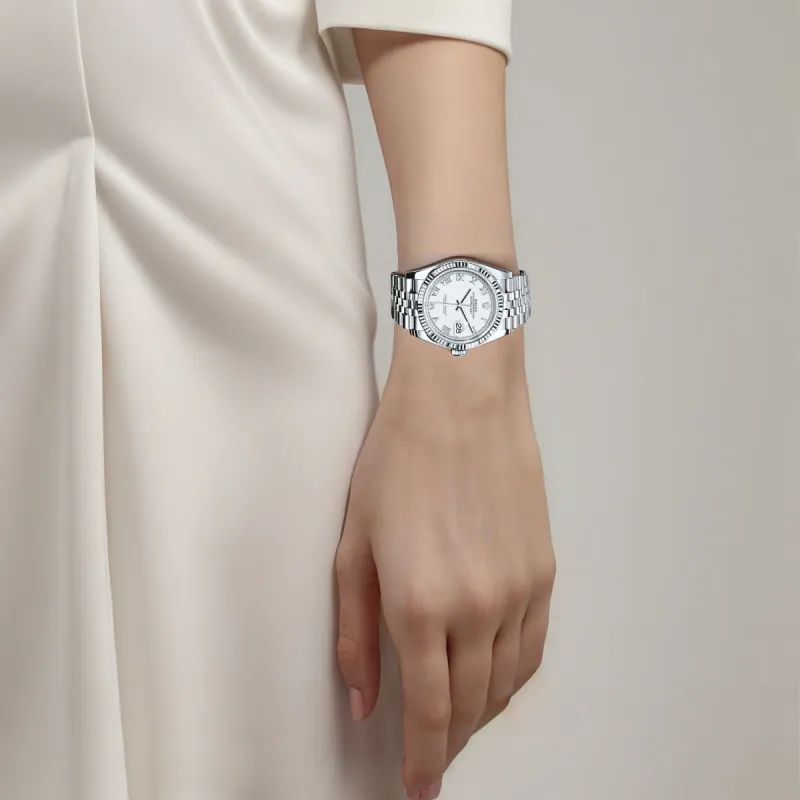 ROLEX Log Series Automatic Mechanical Movement Unisex Watch 36mm White Dial-1