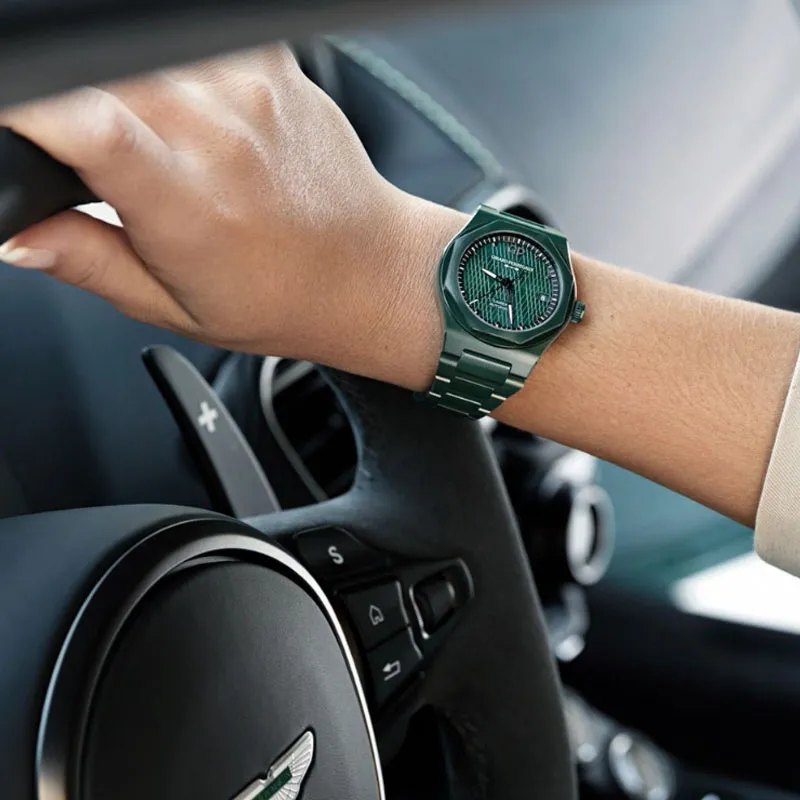 GP Laurel Series Automatic Mechanical Movement Women's Watch Watch 38mm Green Dial Ceramic Watch Case Ceramic Strap-4