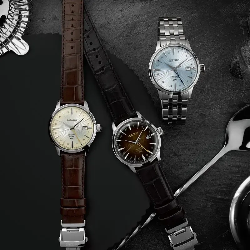 SEIKO Automatic/Manual Mechanical Movement Cow Leather Strap Watch 40.5mm Men's Watches Silver Dial-3