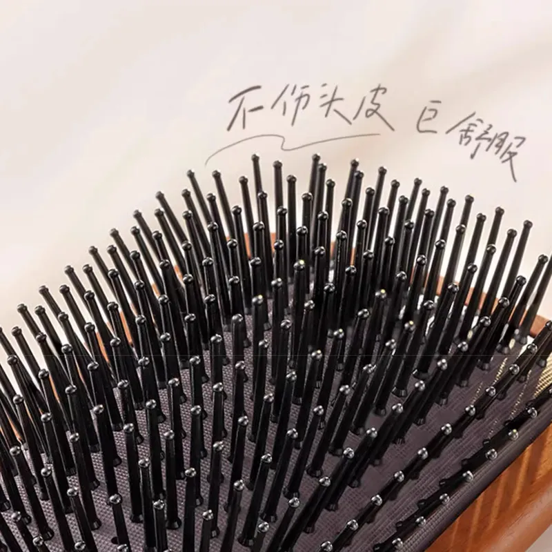 HYUNDAI Beech Wood Air Cushion Comb Portable Scalp Care-2