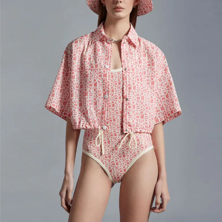 Moncler Logo print Scoop back Swimsuit-2