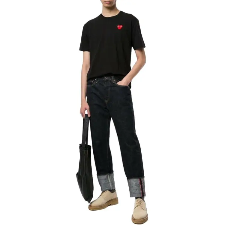 CDG Comme Des Garçons Short-Sleeve Play T-Shirt With Red Heart-1