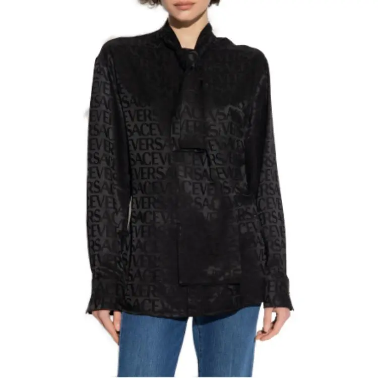 VERSACE Embossed-Effect Button-Up Shirt-2