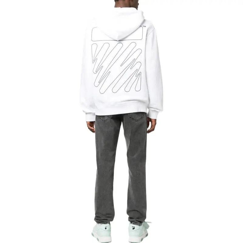 OFF WHITE Wave Outl Diagonal Slim Zip Hoodie-2