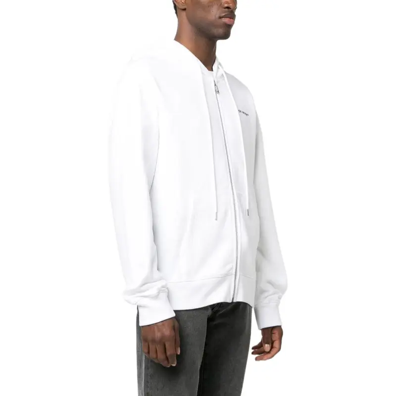 OFF WHITE Wave Outl Diagonal Slim Zip Hoodie-4