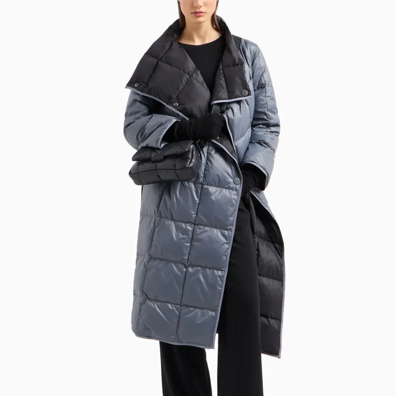 EMPORIO ARMANI Asv Water repellent Recycled nylon Reversible Long Down Jacket-3