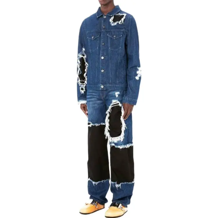 JW Anderson Distressed Button Up Denim Jacket-2