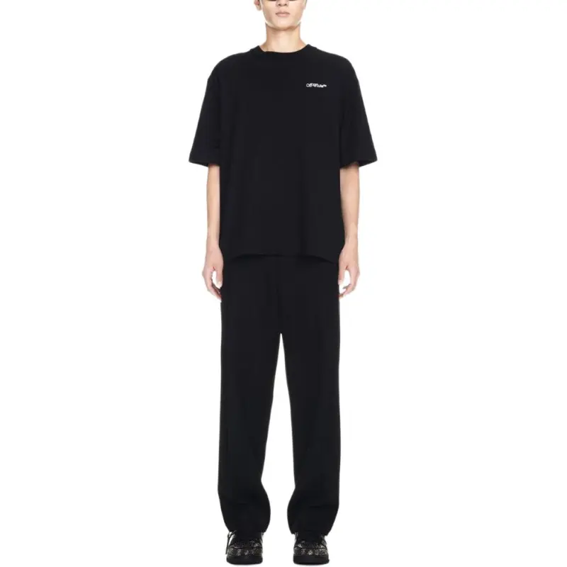 OFF WHITE Tattoo Arrow embroidery Cotton T shirt-4