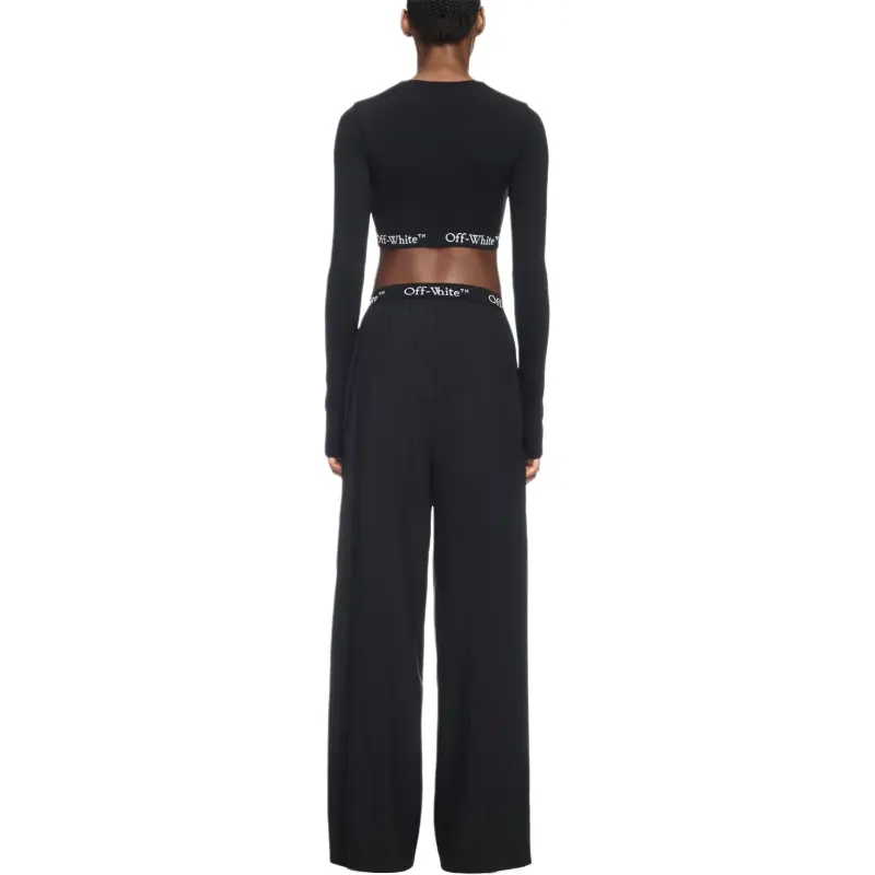 OFF WHITE Logo Band Nylon Pants 'Black'-3