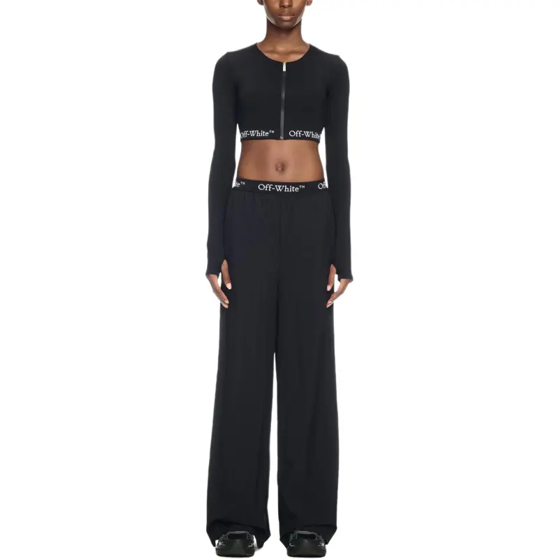 OFF WHITE Logo Band Nylon Pants 'Black'-1