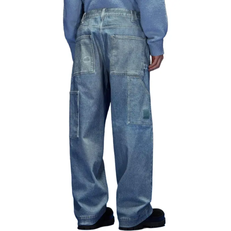 EMPORIO ARMANI Mid Rise Wide Leg Cargo Jeans-4