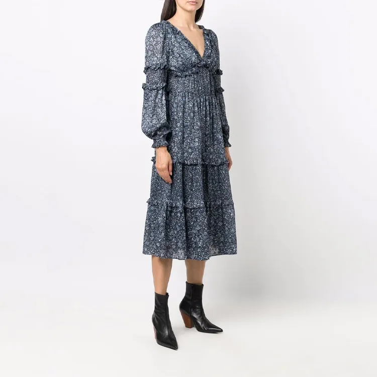 MICHAEL KORS Long Sleeved Dresses Women's Blue-3