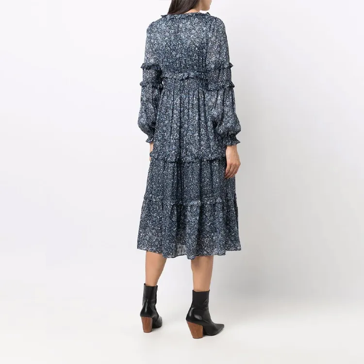 MICHAEL KORS Long Sleeved Dresses Women's Blue-4