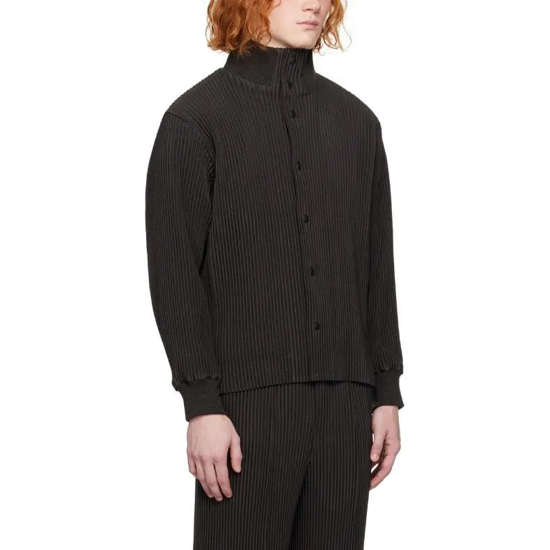 ISSEY MIYAKE Kersey Pleats Jackets Coats Men's Brown-3